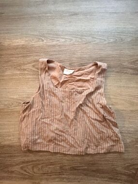 Light Brown Striped Tank Top - Women